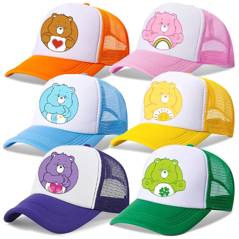 Anime Care Bears Baseball Cap Girls Women New Outdoor Sports Sun Hat Summer Breathable Mesh Sunbonnet Kids Adult Headgear Gift