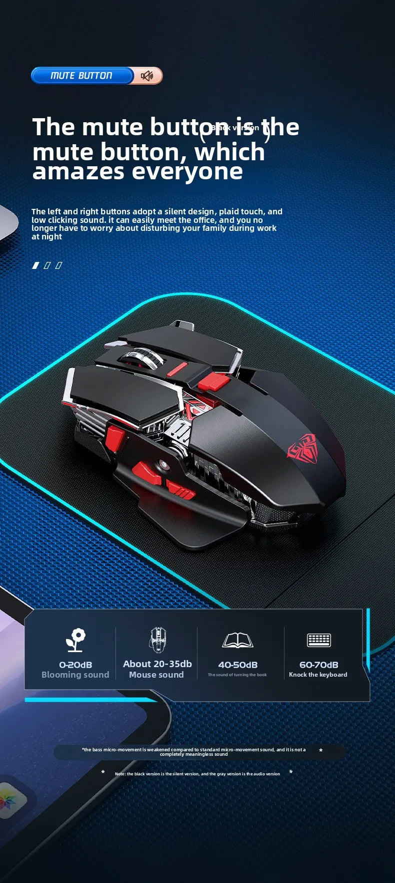 Nuevo 2025 Ratón Gaming Inalámbrico SC300 2.4G RGB 3200dpi Recargable Silencioso Mecánico para E-sports, Ordenador de Sobremesa y Portátil