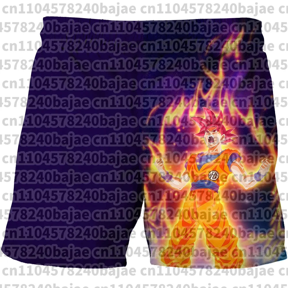 Dragon Ball Print Children's Shorts Kids Shorts for Ages 3-14 Boys' Beach Shorts Summer Quick-drying Cartoon Swim Trunks