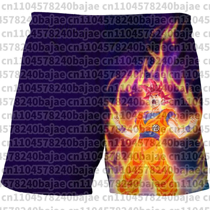 Dragon Ball Print Children's Shorts Kids Shorts for Ages 3-14 Boys' Beach Shorts Summer Quick-drying Cartoon Swim Trunks