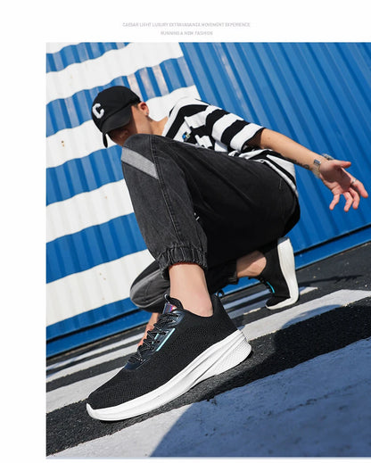 Leather Men's Sneakers Trendy Casual Italian Breathable Leisure Male Sneakers Non-Slip Footwear Men Vulcanized Shoes