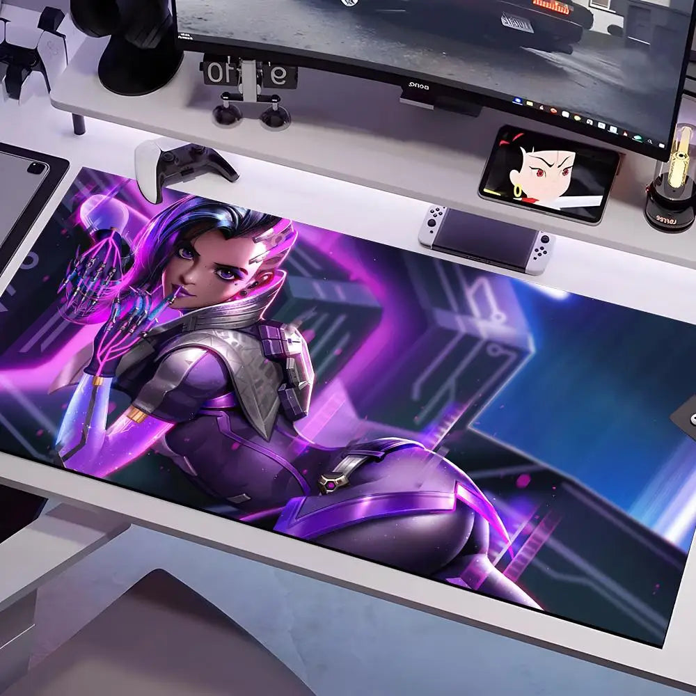 Tapete de Rato Overwatch em Vários Tamanhos, Grande e Quadrado, para Computador, Escritório e Gaming, com Base de Borracha Antiderrapante