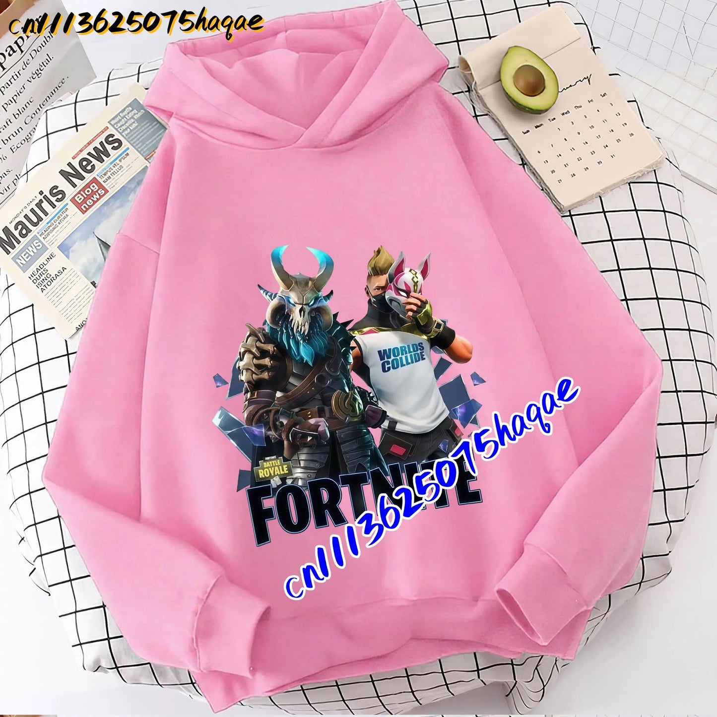 FORTNITED Kinder-Langarm-Hoodie für Mädchen und Jungen, Streetwear, Pullover-Sweatshirt für Babys, Anime-Mode, Kinderoberteil, Geschenk