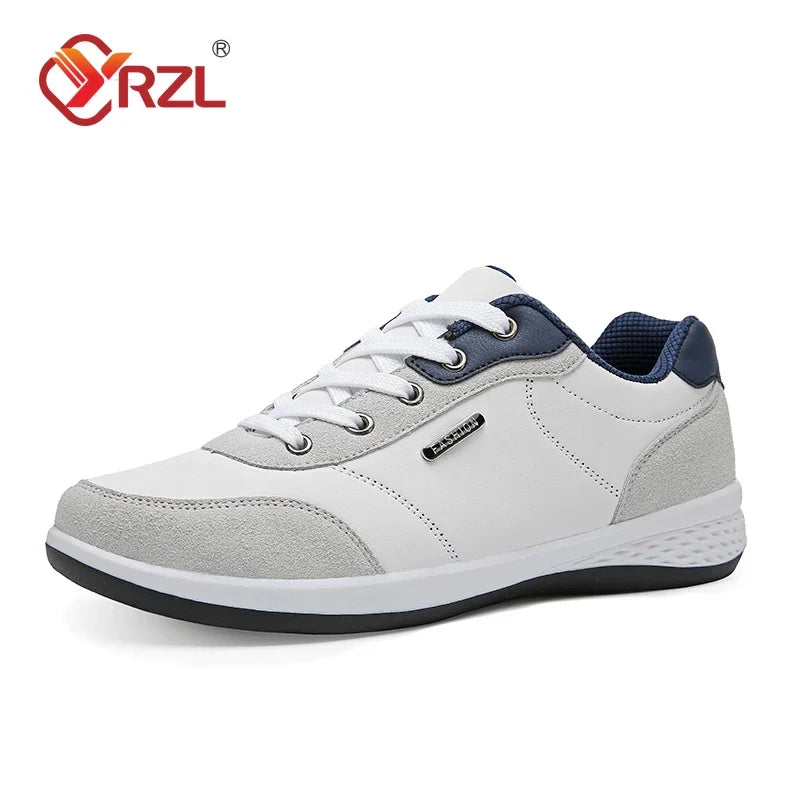 YRZL Scarpe da uomo primavera autunno impermeabili da passeggio, sneakers casual in pelle da uomo, scarpe sportive antiscivolo, calzature da tennis per uomo