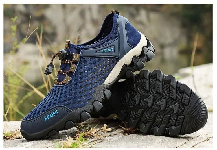 Sommer-Herren-Sportschuhe aus Mesh – modische Bergsteigerschuhe, atmungsaktiv, leicht, rutschfest – Outdoor-, Reise-, Lauf- und Freizeitschuhe