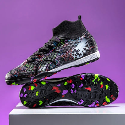 New Men's Football Boots Training Soccer Shoes Breathable Grass Cleats Match Long Spikes Indoor Sneakers Ultralight Drop Shipping