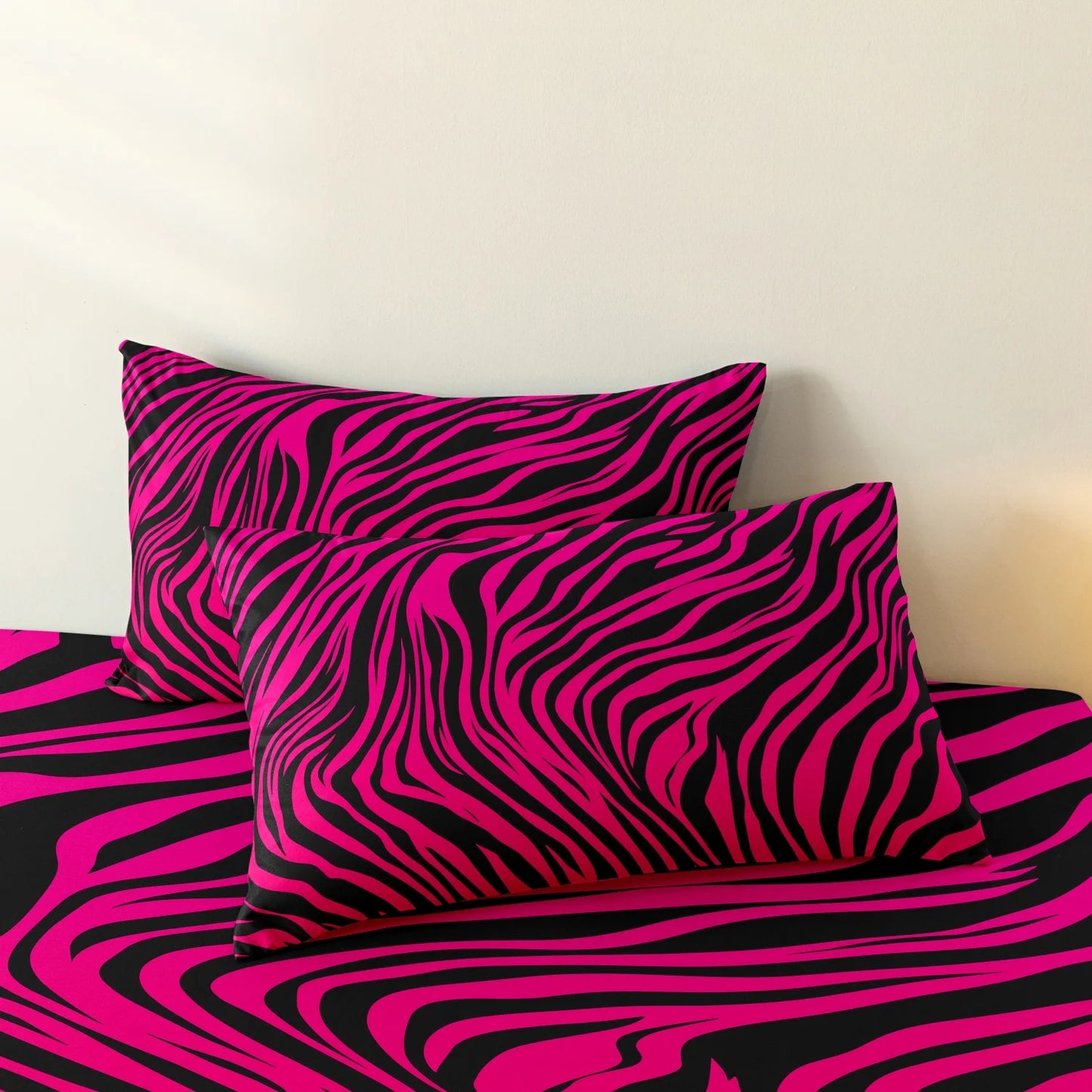 3pcs Bedding Set Rose Red Zebra Print Leopard Print Digital Print Duvet Cover Set,,Digital Print,Using A Family Hotel Dormitor