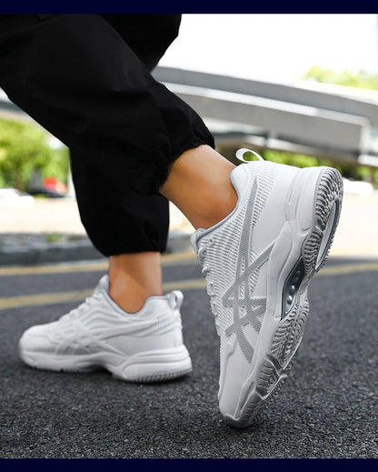 Men and Women Badminton Shoes Table Tennis Shoes for Volleyball Handball Sports Sneakers Anti-Skid Mesh Breathable Field Training
