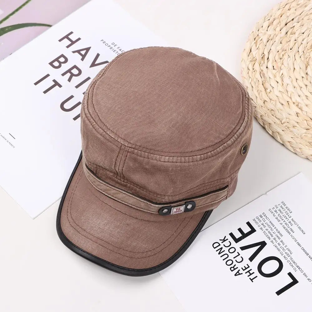 Fashion Men Peaked Cap Spring Summer Breathable Baseball Cap Adjustable Casual Cadet Hat High Quality Cotton Sun Cap