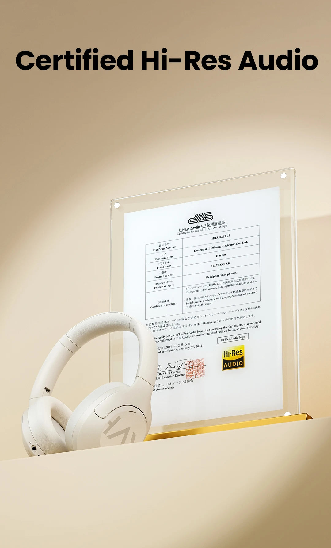 HAYLOU S30 Wireless Bluetooth 5.4 Headphones – 43dB Adaptive Noise Cancelling ANC Headset, 40mm Drivers, 80H Playtime, Hi-Res Audio Over-Ear Headphones