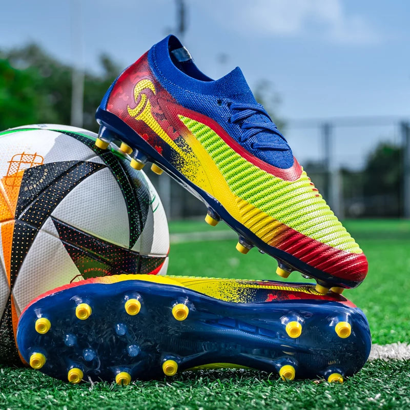 Chaussures de Football pour hommes, crampons de société, bottes professionnelles de terrain de Football en plein air, chaussures d'entraînement sur gazon, baskets à pointes longues