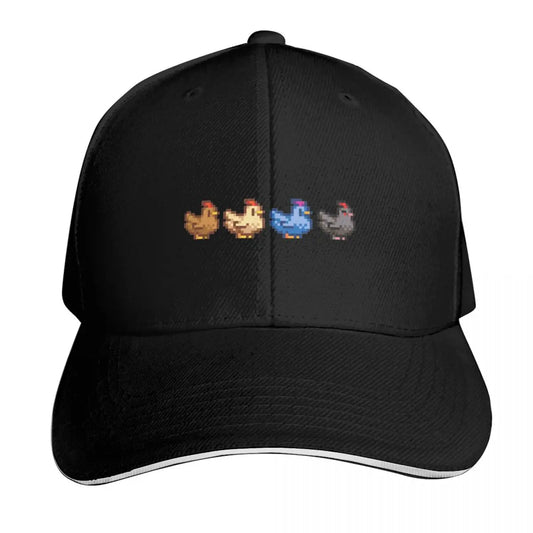 4 Chickens Stardew Valley Baseball Cap Fashion Beach Hat men Hood foam party Hat Hats For Men Women's