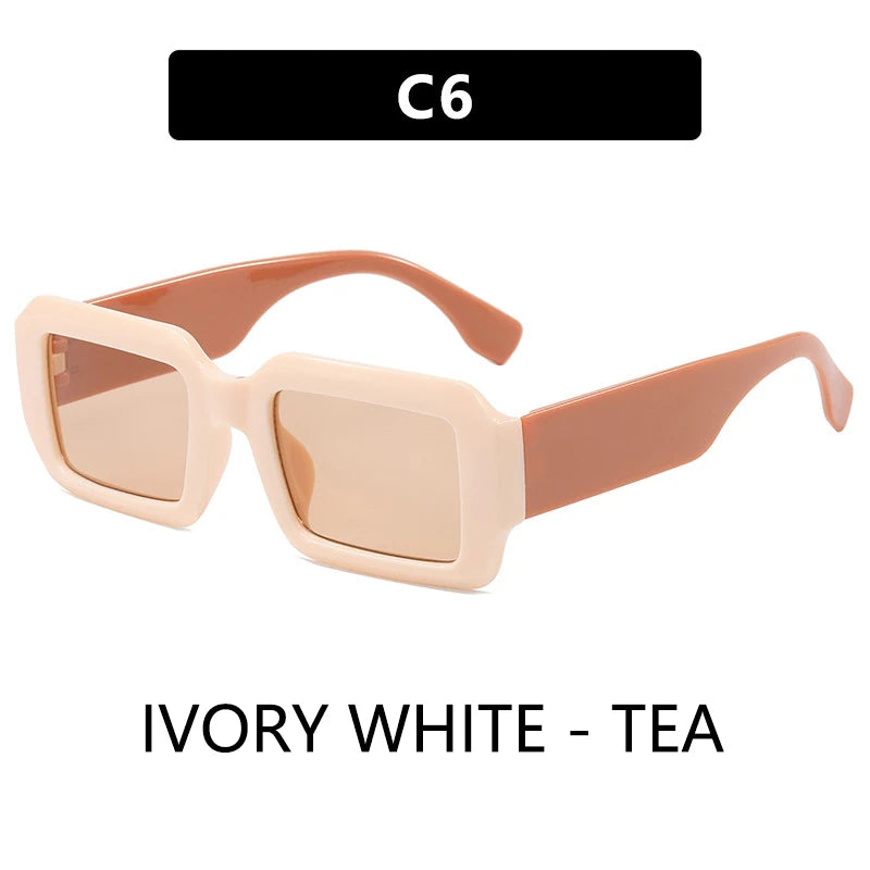 BOYSEEN Thick Frame Rectangle Sunglasses For Man Can Make Prescription Lens 2026 Street Style Orange Sunglasses