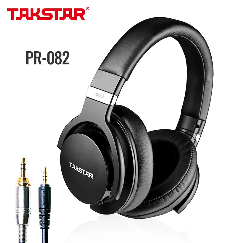 Takstar PRO82 Cuffie Monitor Professionali – Headset da Studio Cablato HiFi Stereo per Registrazione, Gaming e Suono di Precisione con Bassi Regolabili