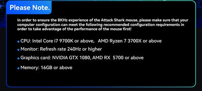 Mouse da gaming wireless Attack Shark R2 PAW3950 8K in lega di magnesio, leggero, Bluetooth tri-mode per gaming/ufficio