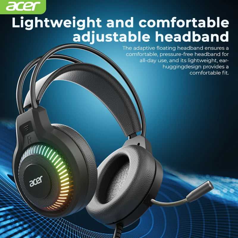 RGB kabelgebundene Gaming-Ohrhörer mit Mikrofon – Low-Latency-Surround-Sound-Gaming-Headset mit cooler RGB-Beleuchtung, Geräuschisolierung und komfortabler Passform