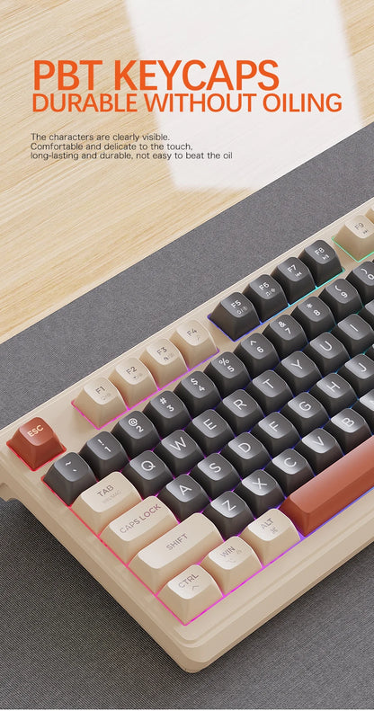 M96 Bluetooth-Tastatur Kabellose FREEWOLF Bildschirm-Gaming-Tastatur, elektronischer Bildschirm, Multi-Device-Verbindung, ergonomisches Gaming