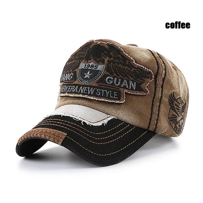 Eagle Soars In The Sky And Flies Freely Eagle Embroidered Large Head Baseball Cap With 3 Wizes To Choose From