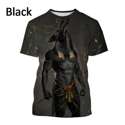 Grim Reaper Anubis T-shirts 3D-tryckt forntida egyptisk gud T-shirt Egyptens öga Farao Mode Harajuku kortärmad T-shirt