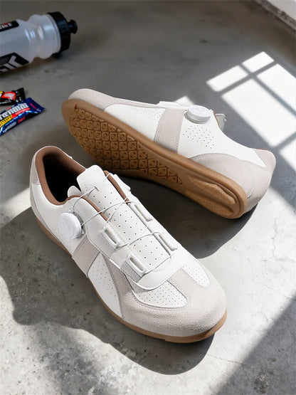 Scarpe da mountain bike da donna senza chiusura, senza tacchette, scarpe da ciclismo su strada RB Speed con suola in gomma, scarpe da ciclismo da uomo con suola in gomma