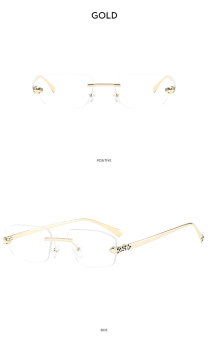 Popular Brand Brown Square Women Sunglasses Fashion Luxury Rimless Rectangle Sun Glasses Female Shades UV400 Vintage Eyewear