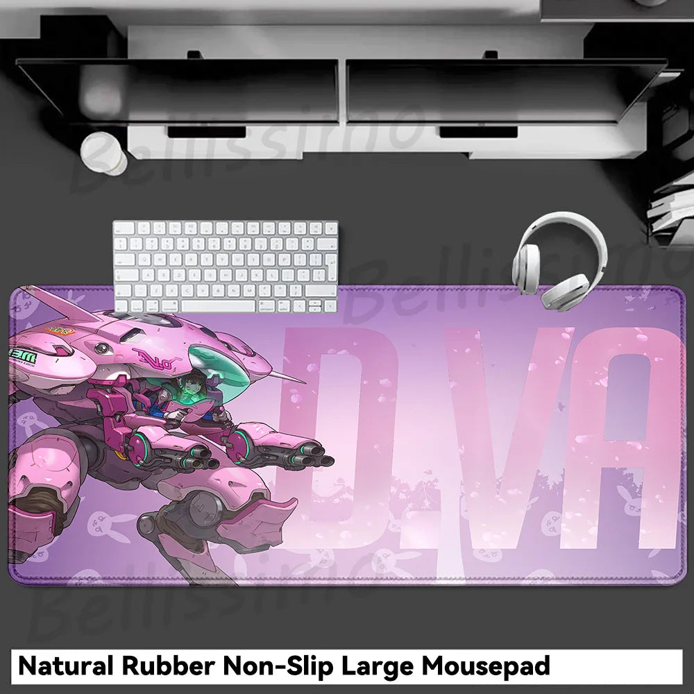 Acessórios Gaming O-Overwatch D-D.va Tapete de Rato Grande para Teclado e Rato, Deskmat XXL Estendido para PC, Tapete Gamer