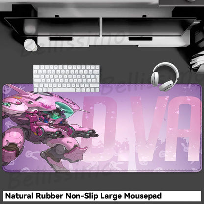 Acessórios Gaming O-Overwatch D-D.va Tapete de Rato Grande para Teclado e Rato, Deskmat XXL Estendido para PC, Tapete Gamer