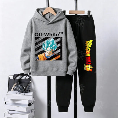 Produit gaming premium Fraquane Kids Dragon Ball Camo Goku Printed Hoodie Set Casual Loose Comfortable Long Sleeve Sweatshirt Pants 2 Piece Outfits for Boys