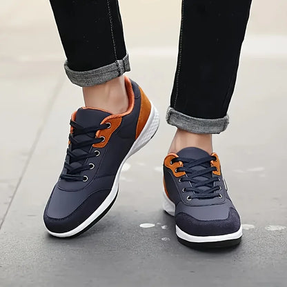 Scarpe da uomo YRZL primavera autunno, sneakers da camminata impermeabili, scarpe sportive casual in pelle antiscivolo, calzature da tennis da uomo
