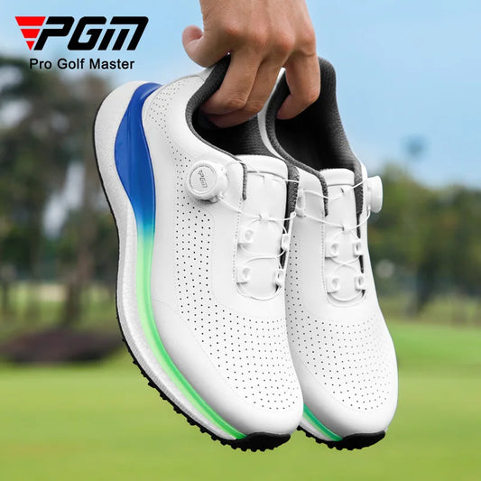 Sapatilhas de Golfe Desportivas para Homem PGM, Entressola Popcorn Super Macia, Atacadores com Botão, Antiderrapantes e Respiráveis