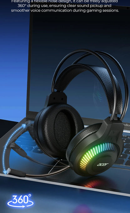 RGB kabelgebundene Gaming-Ohrhörer mit Mikrofon – Low-Latency-Surround-Sound-Gaming-Headset mit cooler RGB-Beleuchtung, Geräuschisolierung und komfortabler Passform