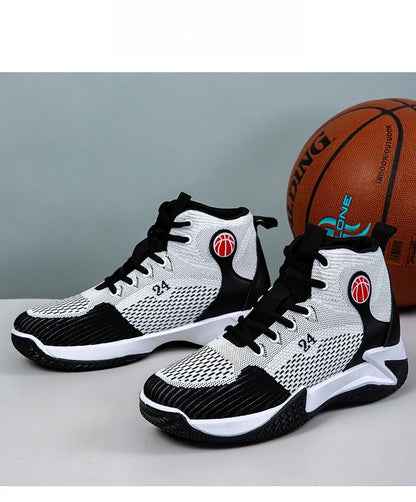 Large Size High-Top Sports Shoes Men's Casual Breathable Comfortable Thick-Soled Basketball and Running Shoes