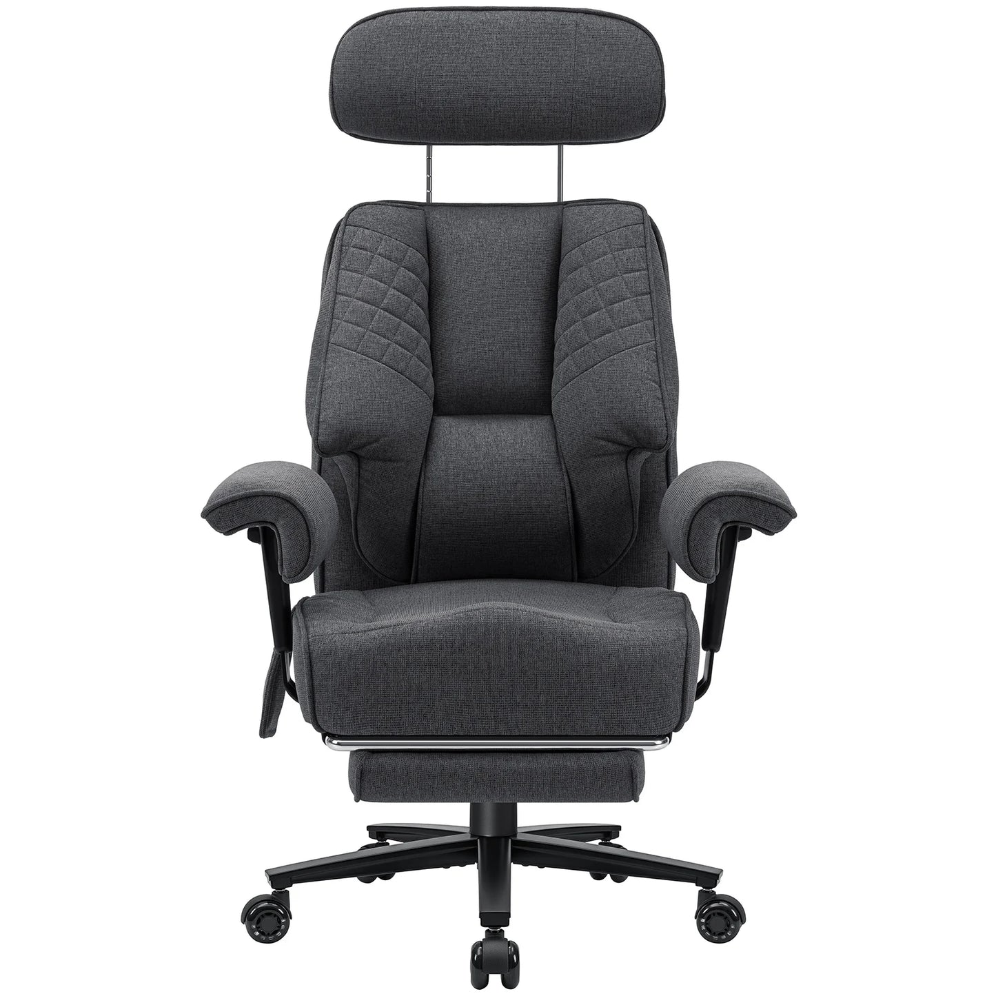 Executive Office Chair with Foot Rest and Waist Lumbar Support, Ergonomic Gaming Chair with Adjustable Height Headrest for Home