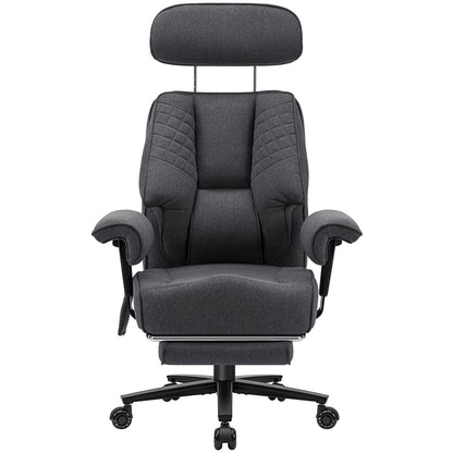 Executive Office Chair with Foot Rest and Waist Lumbar Support, Ergonomic Gaming Chair with Adjustable Height Headrest for Home