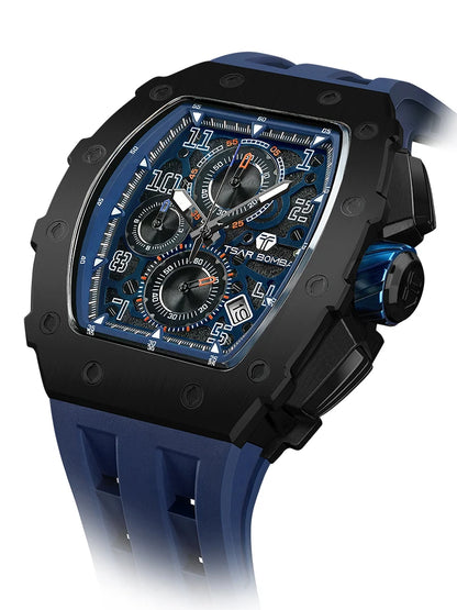 Reloj TSAR BOMBA New TB8204 para hombre, cronógrafo de cuarzo japonés, resistente al agua 50M, reloj de pulsera deportivo de moda, reloj masculino de lujo, regalo para hombre