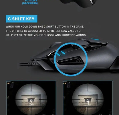 Logitech G402 Gaming Mouse Fusion Engine Tech 4 DPI Settings 32-Bit Processor Anti-Slip for Professional Competitive Gaming
