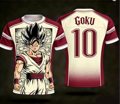 2026 Dragon Ball Official 3D Printed Wukong 10 Training Suit for Parent-child Sports, Quick Drying Fashion Short Sleeved T-shirt