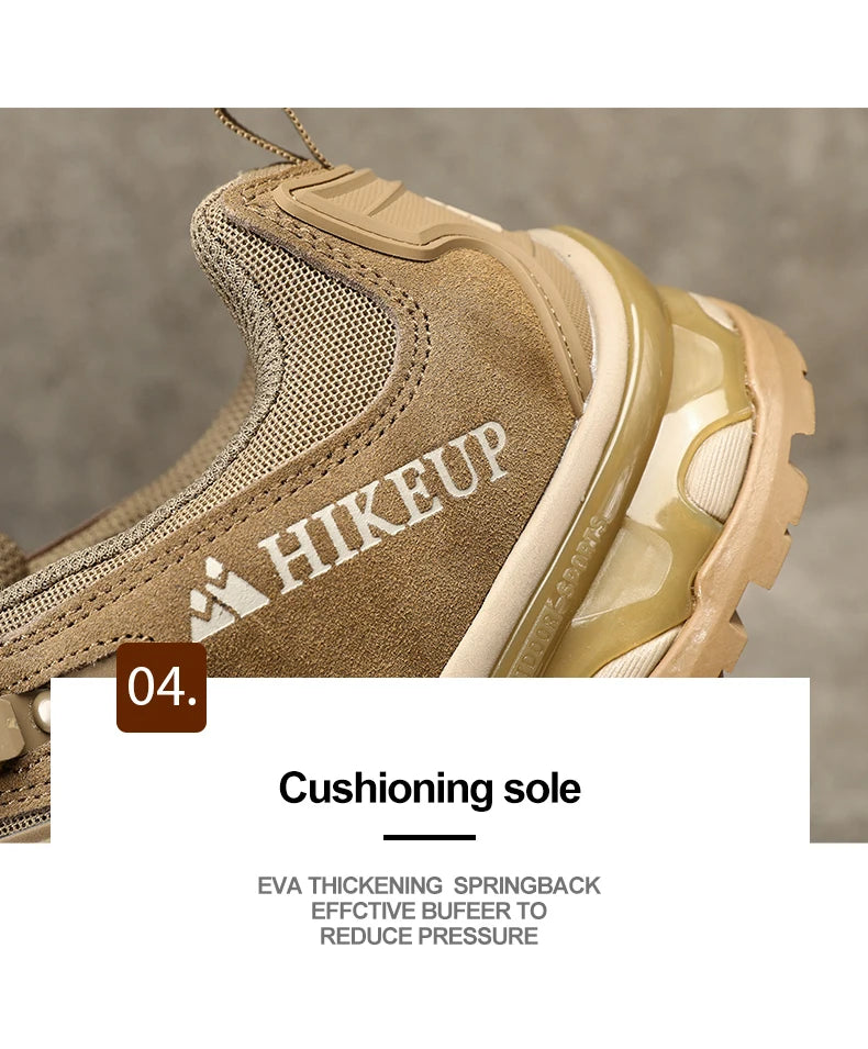 HIKEUP Non-Slip Wear-Resistant Outdoor Hiking Shoes, Breathable Splashproof Climbing Sneakers for Men, Trekking, Tourism, Mountain Shoes