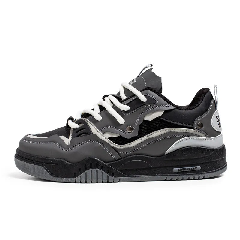 Zapatillas casual de malla para hombre, cómodas zapatillas de running masculinas con cordones, zapatos de skate con plataforma para hombre, zapatillas deportivas para estudiantes