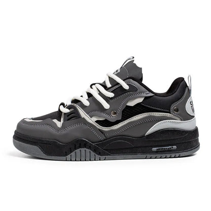 Zapatillas casual de malla para hombre, cómodas zapatillas de running masculinas con cordones, zapatos de skate con plataforma para hombre, zapatillas deportivas para estudiantes