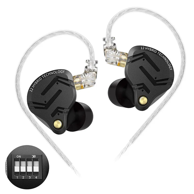 KZ-Écouteurs intra-auriculaires en métal ZS12 PRO X, 1esse + 5BA, HIFI hybride, basse, moniteur, casque, musique, sport, suppression du bruit, casque, nouveauté