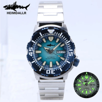 Heimdallr Sharkey Monster V2 Herren-Taucheruhr, 316L-Edelstahl, Japan NH36A-Uhrwerk, 200M wasserdicht, mechanische Herrenuhr