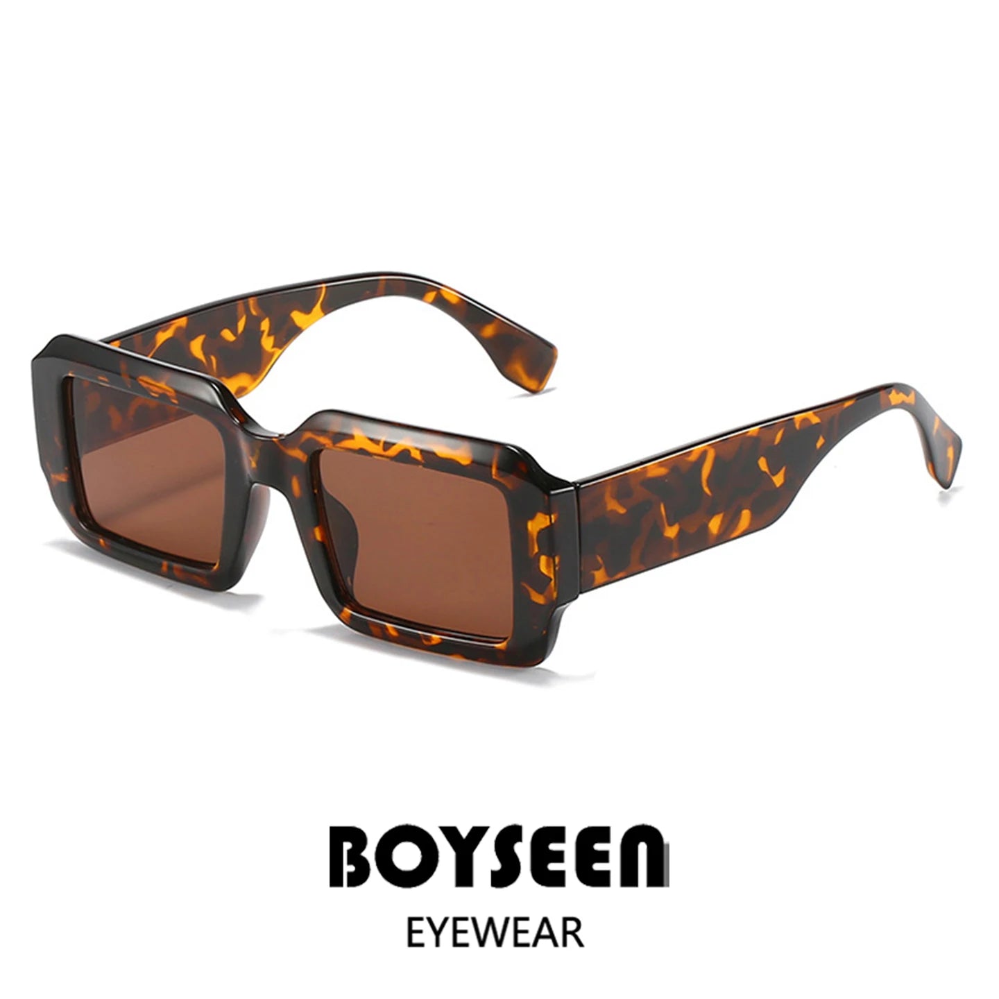 BOYSEEN Thick Frame Rectangle Sunglasses For Man Can Make Prescription Lens 2026 Street Style Orange Sunglasses
