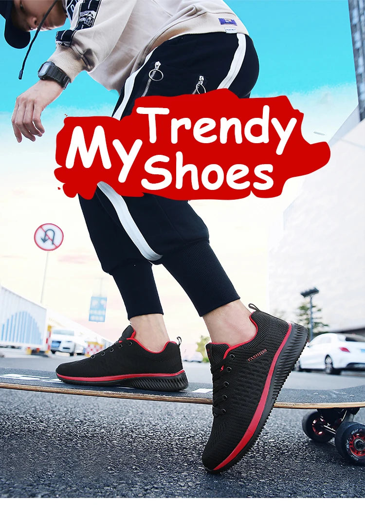 Atmungsaktive leichte Herren-Laufschuhe – bequeme Casual-Schuhe, Outdoor-Slipper und Walking-Sneaker