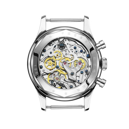 Red Star Panda Men's 1963 Chronograph Mechanical Wristwatch Seagull ST1901 Movement Gooseneck 40mm Luminous Sapphire Pilot Watch