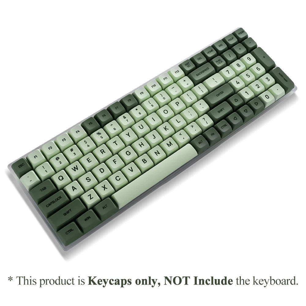 Set di keycap XDA PBT da 125 tasti Matcha Green per tastiera meccanica a 61/64/68/75/87/98/104/108 tasti per Cherry/Gateron/Otemu/Kailh