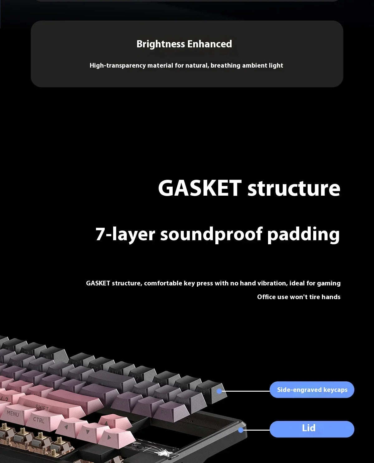 Teclado Mecânico AULA F87 Pro V2, 3 Modos Sem Fios, Bateria de Longa Duração 12000mAh, Hot-Swap, RGB Personalizável, Teclado E-Sports para PC Gaming