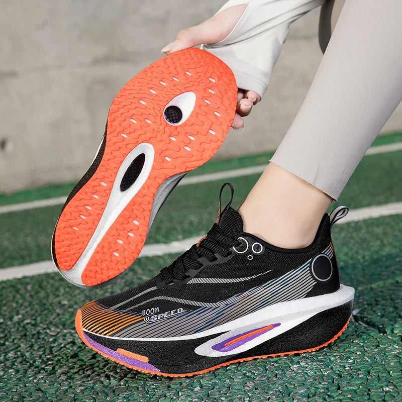 2025 Men's And Women's Carbon Board Running Shoes Professional Marathon, Lightweight Rebound Cushioning Breathable Sports Shoes