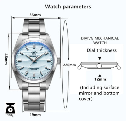 ADDIESDIVE HOT AD2030 36mm Men's Watch No Logo Sports Bubble Mirror Pot Cover Glass 10Bar Quartz Wristwatches