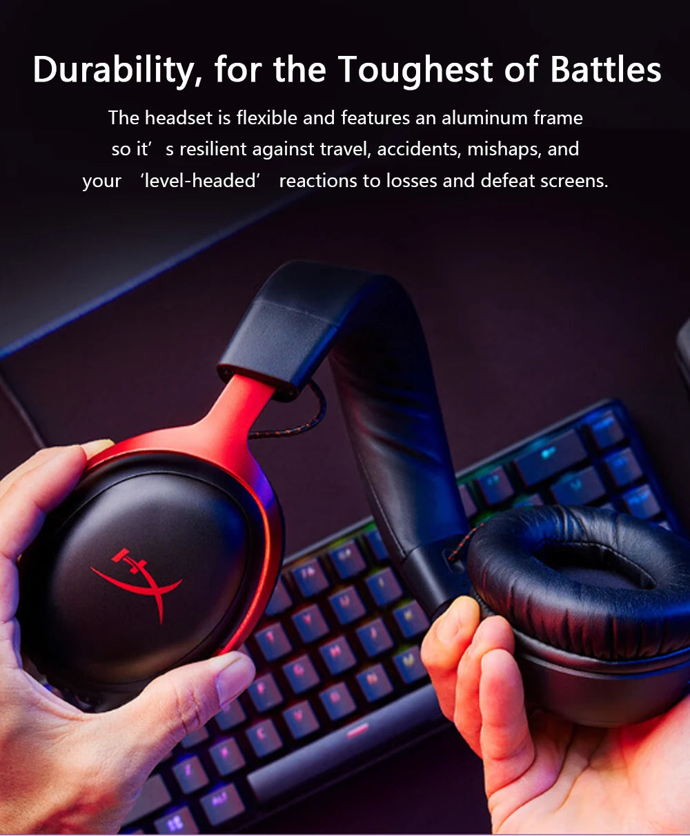 Cuffie da gaming cablate HyperX Cloud III con audio spaziale DTS X, driver da 53mm, microfono con cancellazione del rumore – Cuffie da gaming USB e 3.5mm per PC, PS5, Xbox, Switch